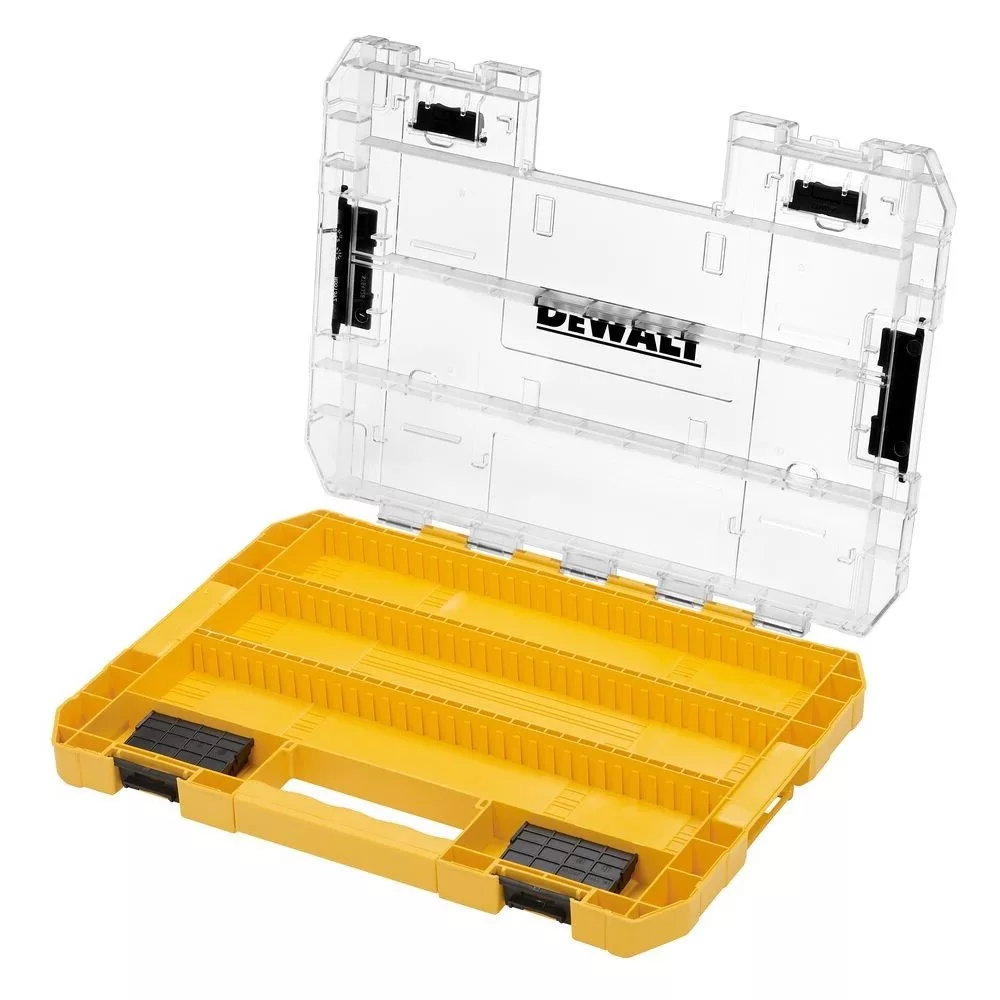 DEWALT TOUGHCASE Koffer mittel gelb, leer, mit Halterungen und Schüttboxen