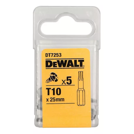 Csavarozóbetét, TORX, T10, 25mm, 5db/cs (DeWALT DT7253-QZ)