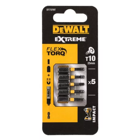 T10 x 5db 25mm-es IR Torziós csavarozóbit (DeWALT DT7379T-QZ)