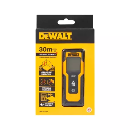 Lézeres távolságmérő, 30m (DeWALT DWHT77100-XJ)