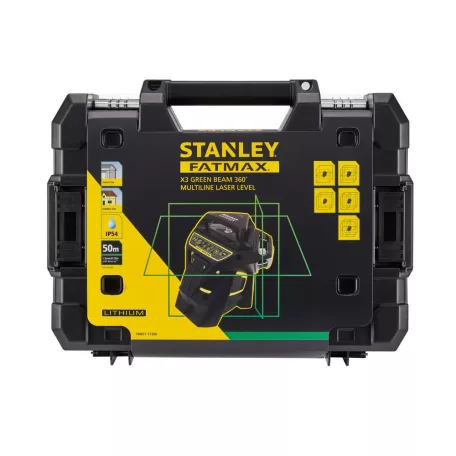 FATMAX X3G Többvonalas 35/60m lézer szett kofferben- Zöld (STANLEY FMHT1-77356)