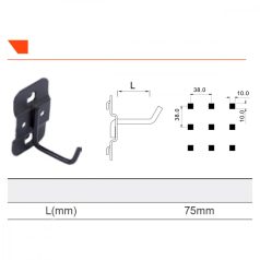  1db Kampó, akasztó szerszámkocsihoz, L:75mm, hosszú (FIXMAN FX-Z808)