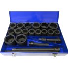 1" Gépi Dugókulcs 21db-os készlet (1.5/8-3.1/8" L: 90mm) (JQ-1-ZT021A)