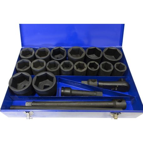 1" Gépi Dugókulcs 21db-os készlet (1.5/8-3.1/8" L: 90mm) (JQ-1-ZT021A)