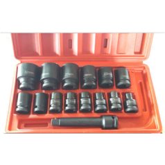  1/2" Gépi Dugókulcs 15db-os klt. (9-32mm; L: 38-45mm, 125mm toldószár) (JQ-12-15set)