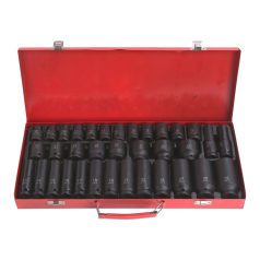  1/2" Gépi Dugókulcs 35db-os Készlet (L: 38-78mm, 8-32mm) (JQ-38-78-12-35set)