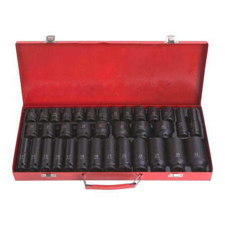 1/2" Gépi Dugókulcs 35db-os Készlet (L: 38-78mm, 8-32mm) (JQ-38-78-12-35set)