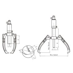 Hidraulikus csapágylehúzó fej 10T (50-250mm) (L-10F-OP)