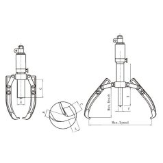   Csapágylehúzó, sűrített levegő hajtással, 2-3 karos (10T, 50-250mm) (L-10Q)