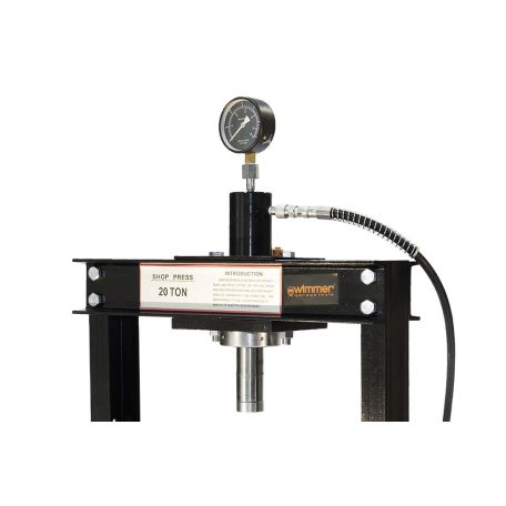 20T Hidraulikus műhelyprés sűrített levegőhajtású tápegységgel, nyomásmérő órával (SP20A)