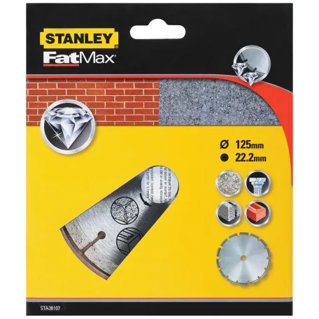 Szegmentált gyémánt vágótárcsa, 125 x 22,2 mm (STANLEY STA38107-XJ)
