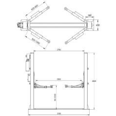   Kétoszlopos csápos emelő 4t, elektromos zárkioldás, 230V (TPCL40E)