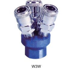   Levegő Elosztó 3 ágú "Y" gyorscsatlakozó és 1/4" belső menetes (ANYA) (W3W)