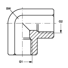 Adapter 90° (IGN3/8" IGN3/8")