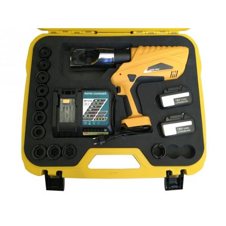 Akkumulátoros kábelsaru prés, krimpelő (12T/ 16-400mm2, H-fej) 2x18V/4.0Ah (YD-400U)