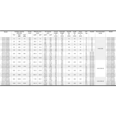 Kettős működésű hidraulikus munkahenger (100T, 200mm) (YG-100200S)