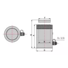 Egyszeres működésű biztosítóanyás hidraulikus munkahenger (100T, 50mm) (YG-10050LS)