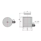 Alumínium hidraulikus munkahenger (100T, 50mm) (HYDRAFORE YG-10050L)