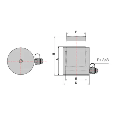 Alumínium hidraulikus munkahenger (100T, 50mm) (HYDRAFORE YG-10050L)