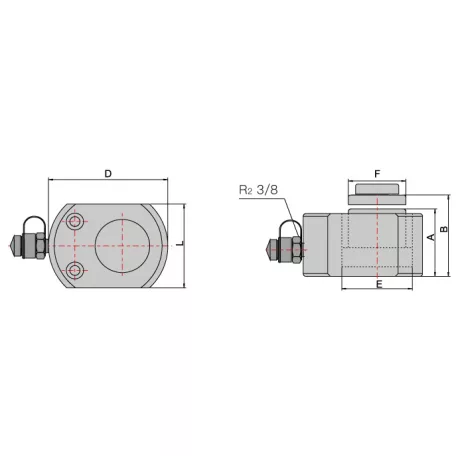 Többfokozatú alacsony hidraulikus munkahenger (100T, 68mm) (YG-100D)