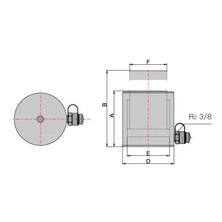 Egyszeres működésű általános hidraulikus munkahenger (5T, 50mm) (YG-550)