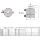 Kettős működésű üreges hidraulikus munkahenger (60T, 200mm) (YG-60200KS)