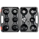 13 db-os Dugókulcs készlet olajszűrőhöz (szénacél) 3/8" és 1/2" (YATO YT-0594)