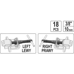 Fékmunkahenger szerelő készlet 18 részes (YATO YT-0682)