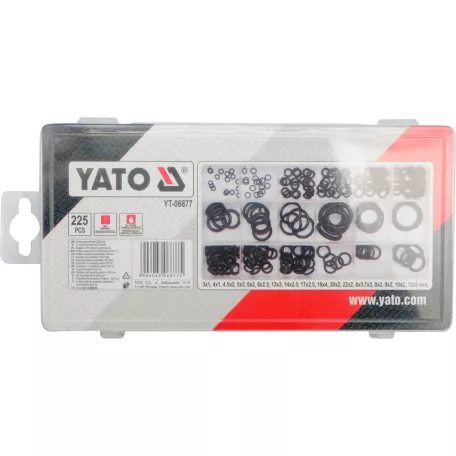 O-gyűrű készlet 225db, 3-22 mm (YATO YT-06877)