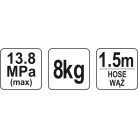 Kézi zsírzó pumpa, 13,8MPa, 8kg - 8L (YATO YT-07063)