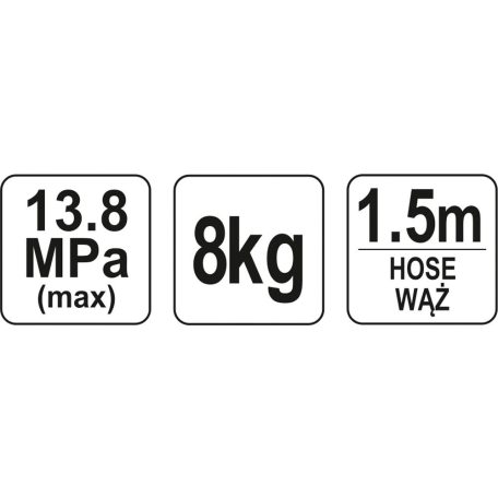 Kézi zsírzó pumpa, 13,8MPa, 8kg - 8L (YATO YT-07063)