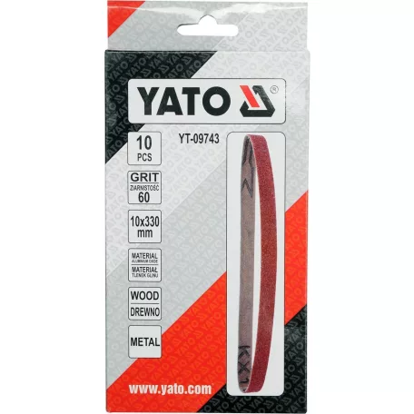 Csiszolószalag 10db/cs., 10x330 mm P60 (YATO YT-09743)
