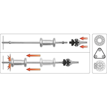 Csúszósúlyos csapágylehúzó készlet 5 részes, Ø190mm (YATO YT-2540)