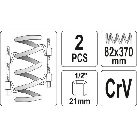 Rugóösszehúzó 82x370mm - 2 db (YATO YT-2544)