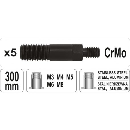 Szegecsanyahúzó karos M3-M8, L:300mm (YATO YT-36112)