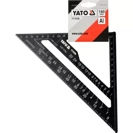 Derékszög, szögmérő, ALU 180mm (YATO YT-70786)