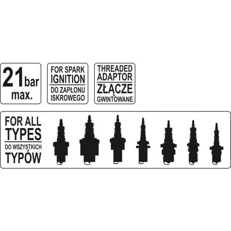 Kompressziómérő, 21 bar (YATO YT-7301)