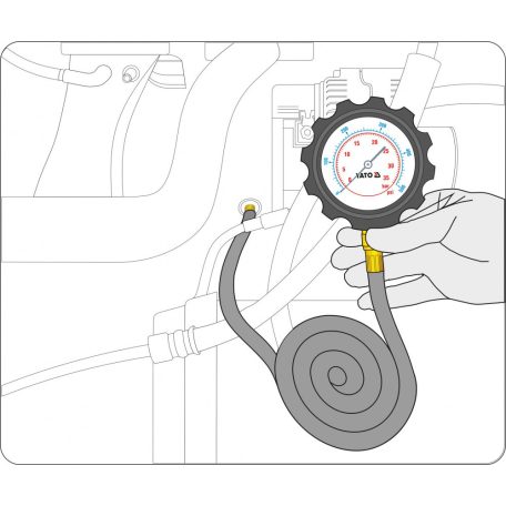 Olajnyomásmérő készlet - 12részes, 35bar (YATO YT-73030)