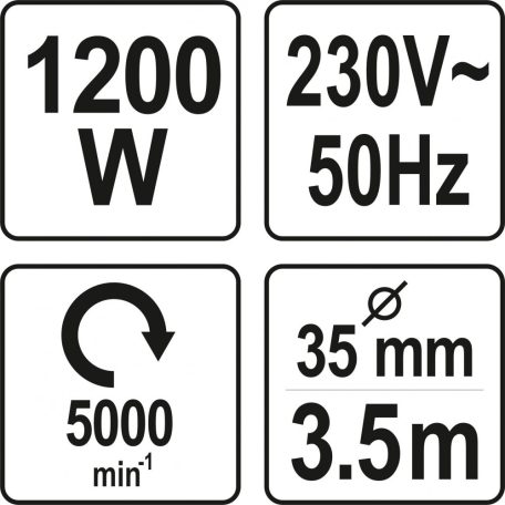 Elektromos betontömörítő, Betonvibrátor, 3m, 1200W / 230V (YATO YT-82600)